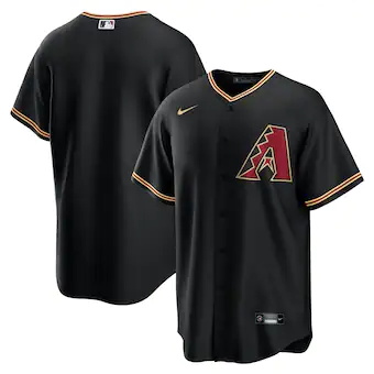 mens nike black arizona diamondbacks alternate replica team